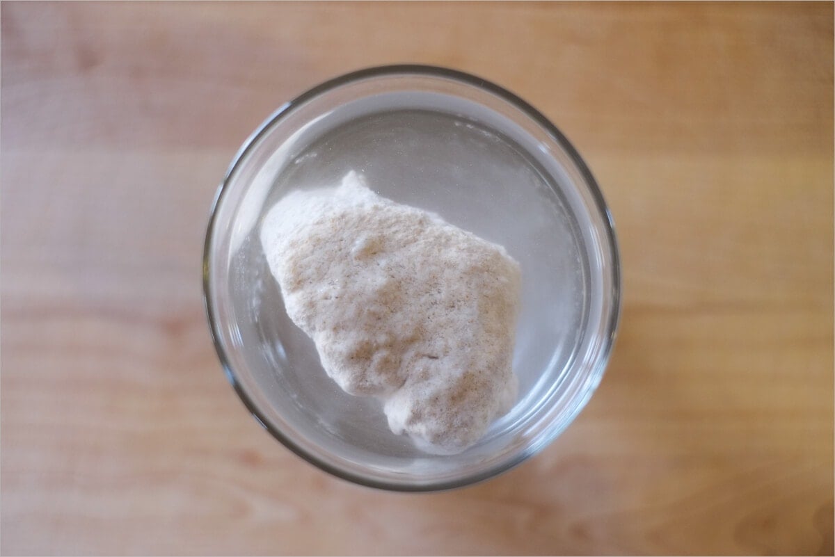 sourdough bread young levain, the float test