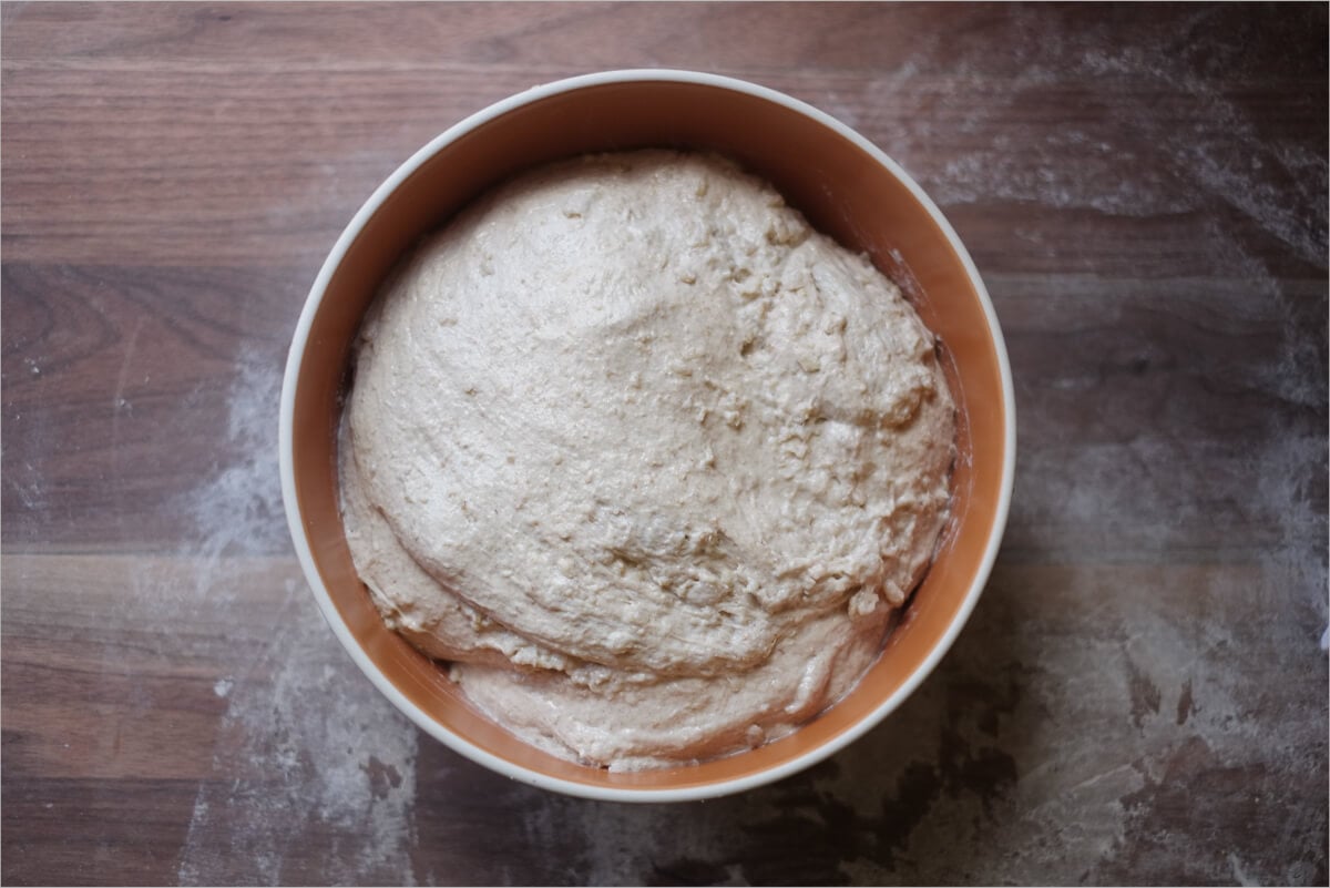 Dough during bulk fermentation