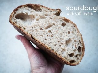 Naturally leavened sourdough with stiff levain