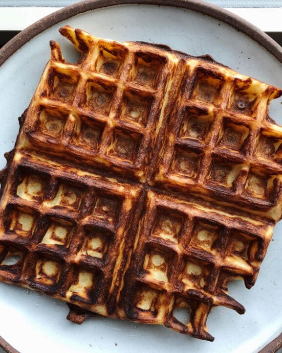 Sourdough starter discard waffle