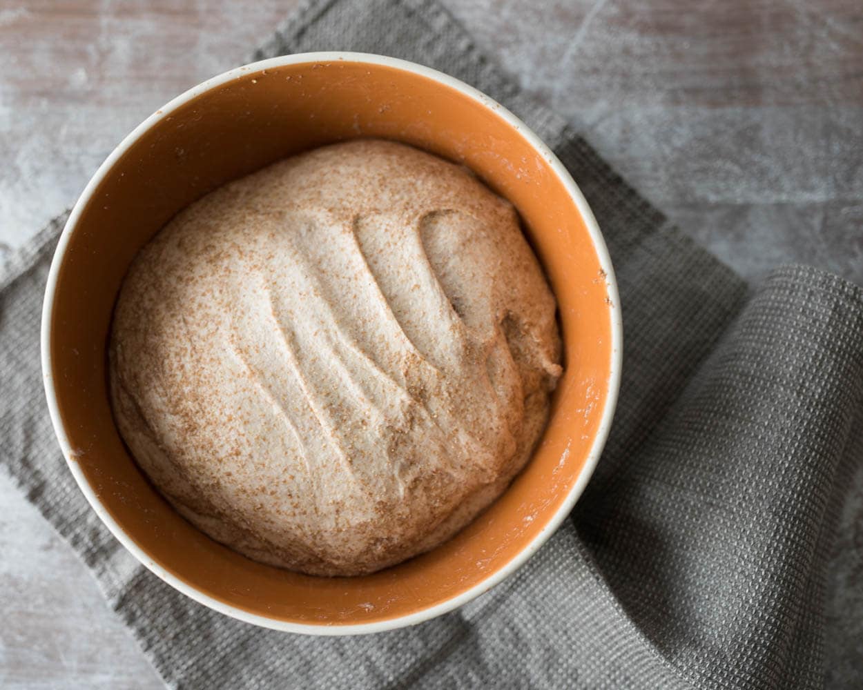 Whole wheat dough without sifted bran