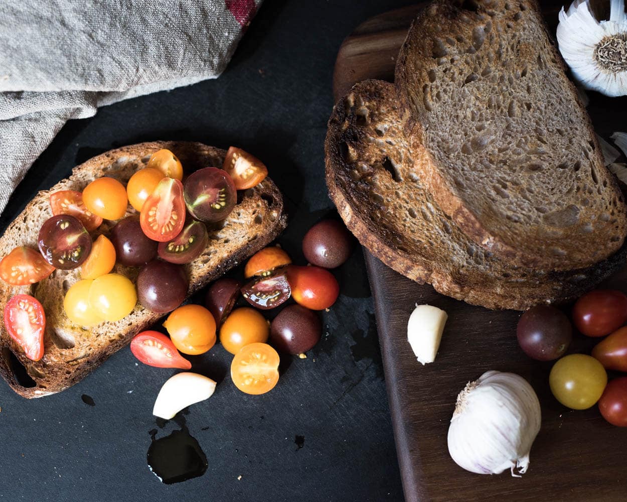 Fresh milled flour sourdough bruschetta