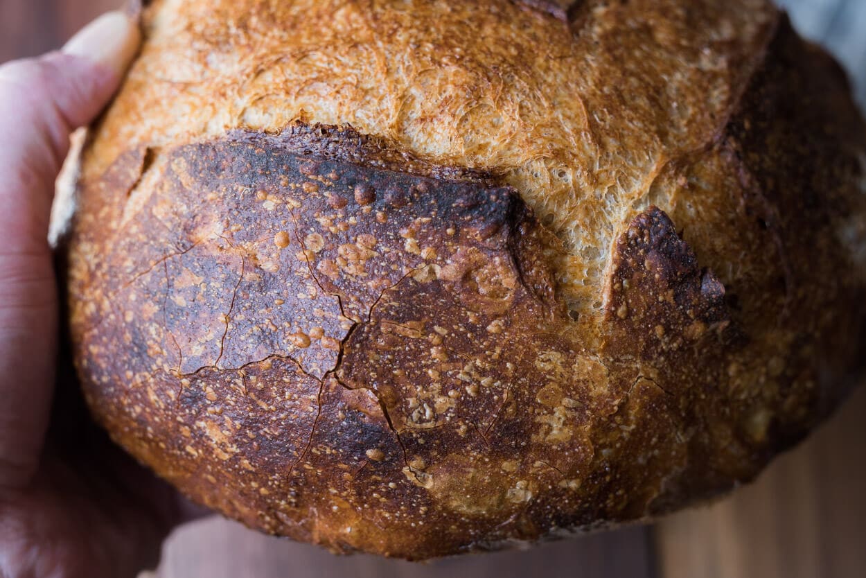 Sourdough Bread with Starter in a Dutch Oven