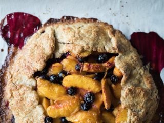 Whole Grain Peach, Blueberry and Lavender Sourdough Galette