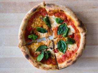 sourdough pizza with basil