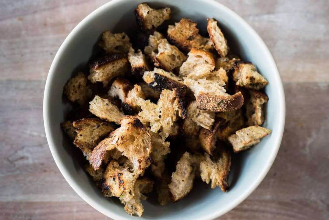 Sourdough croutons