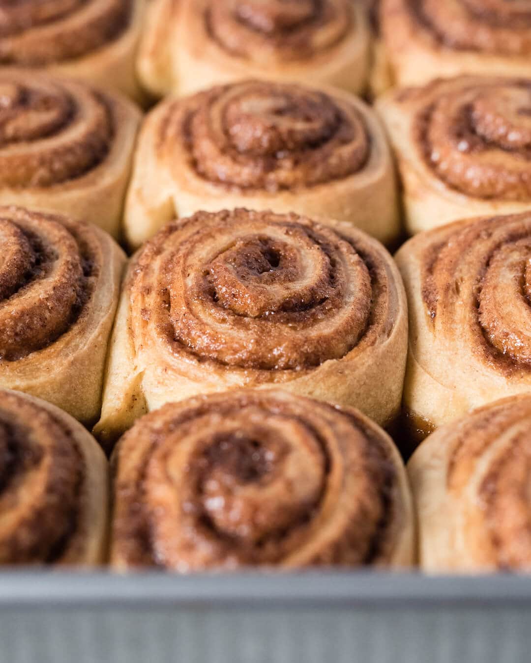 Baked sourdough cinnamon rolls