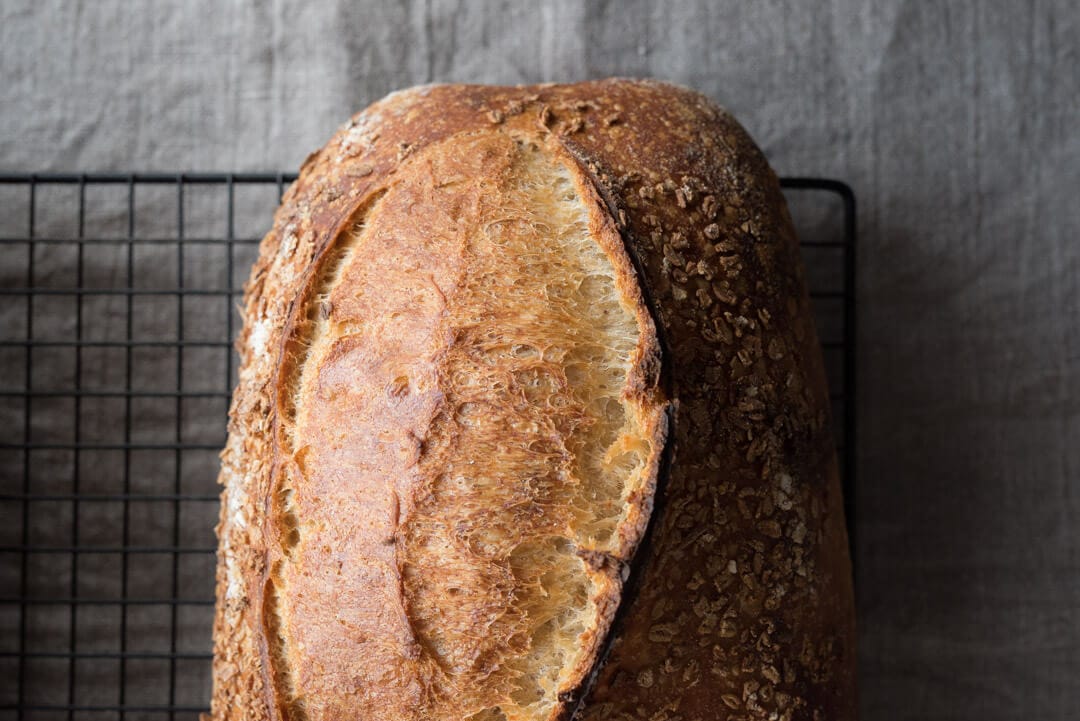 Bread crust in moody light