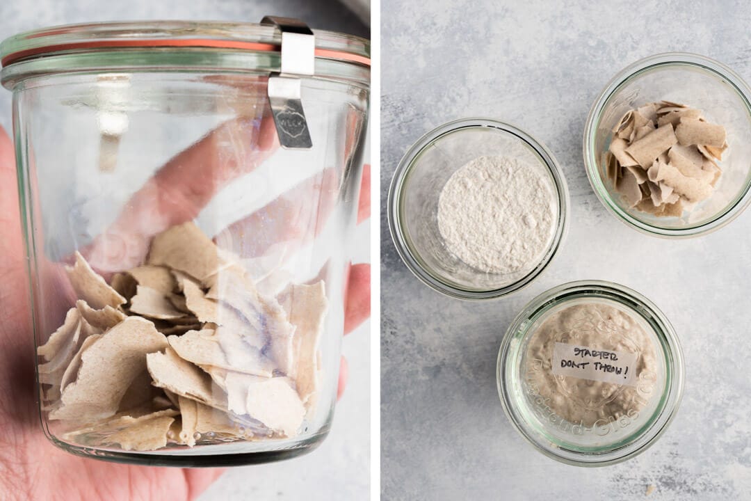 Dried sourdough starter
