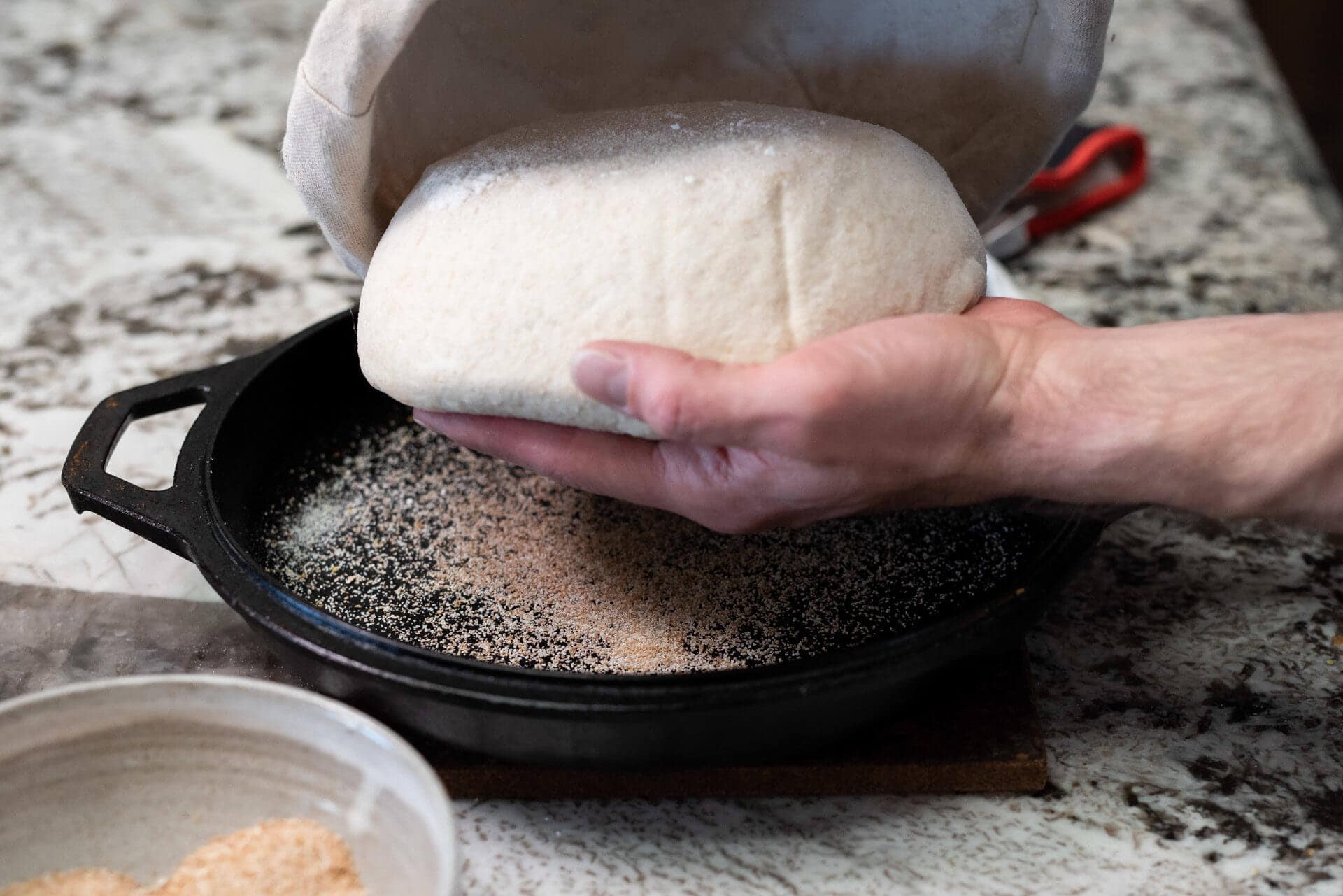 Bread baked in cast iron pot