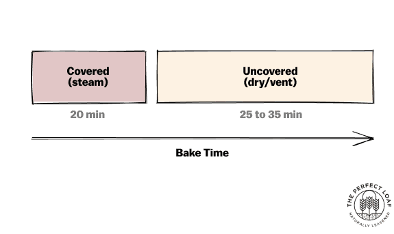 How to bake bread dough in a dutch oven timing diagram