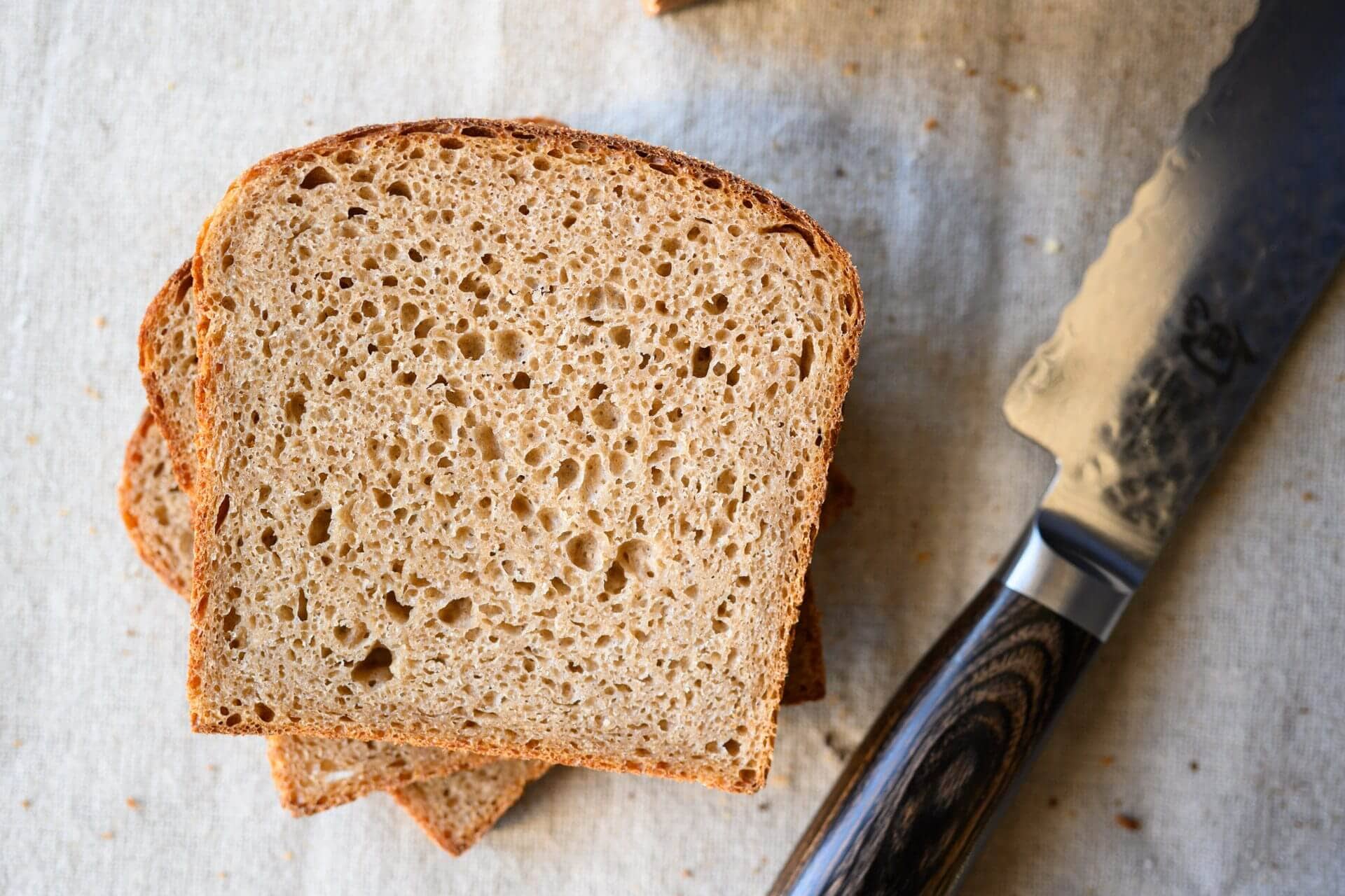 Whole grain spelt pan loaf crumb