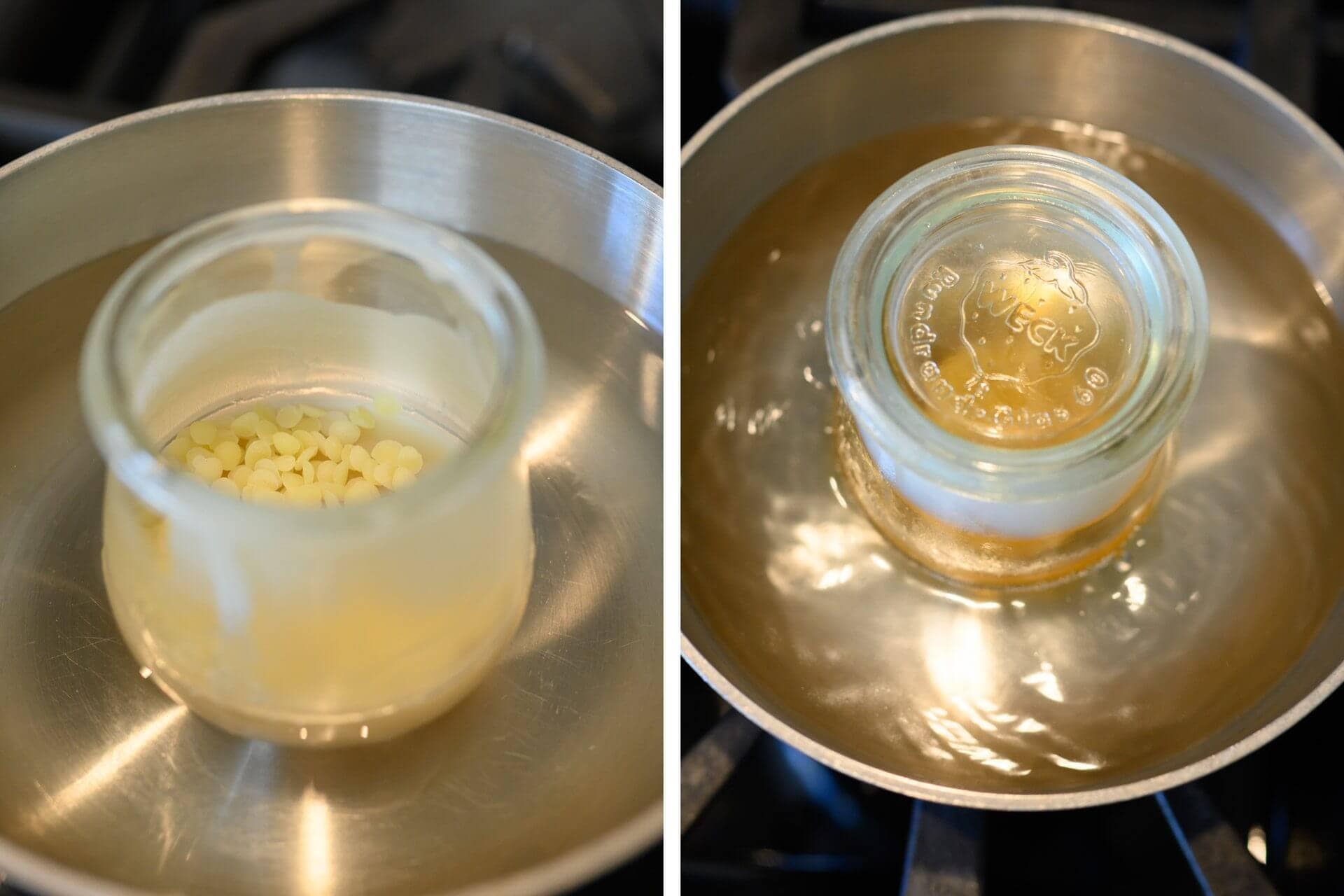 Melting beeswax for seasoning molds