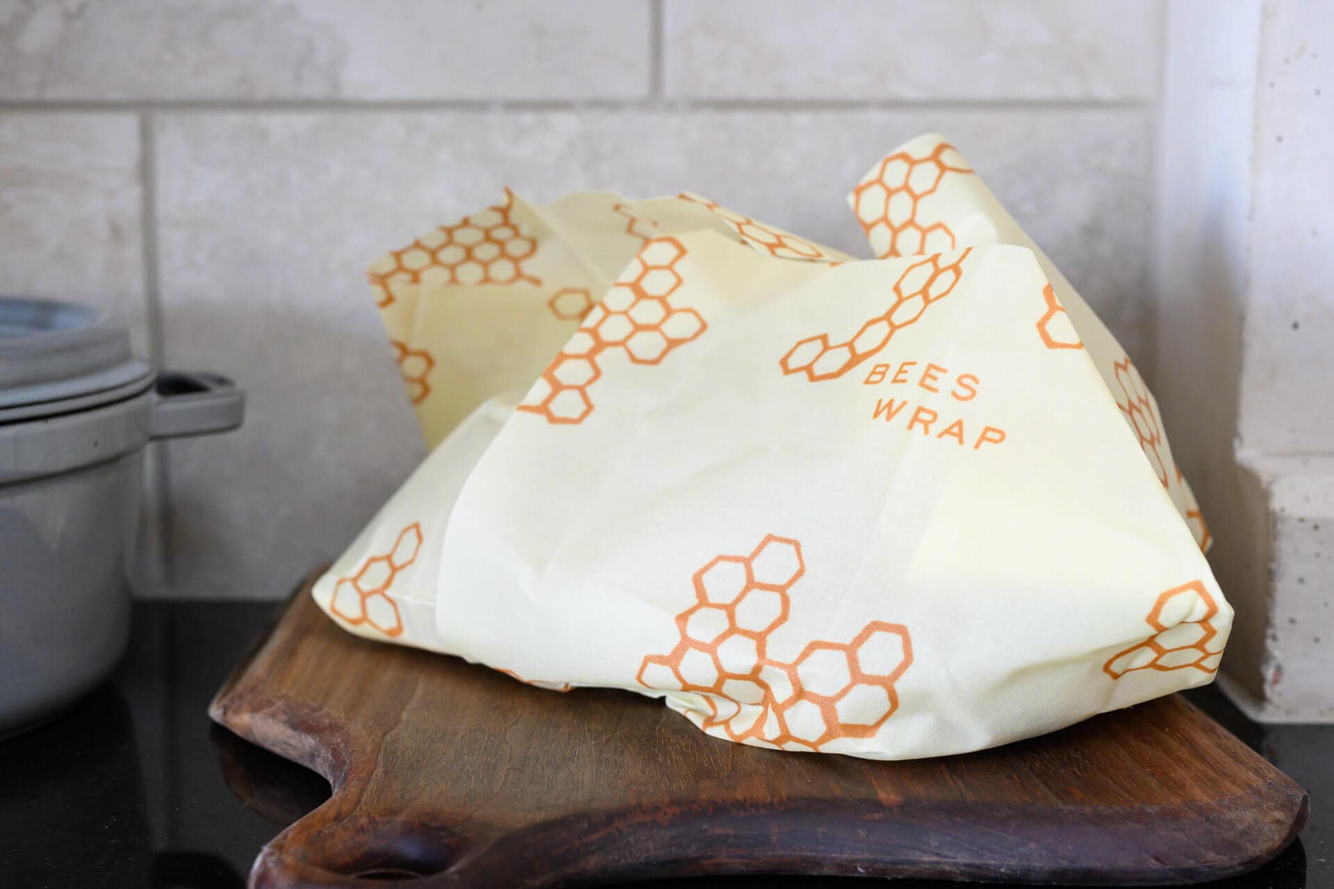 Bee's Wrap Holding Sourdough Bread