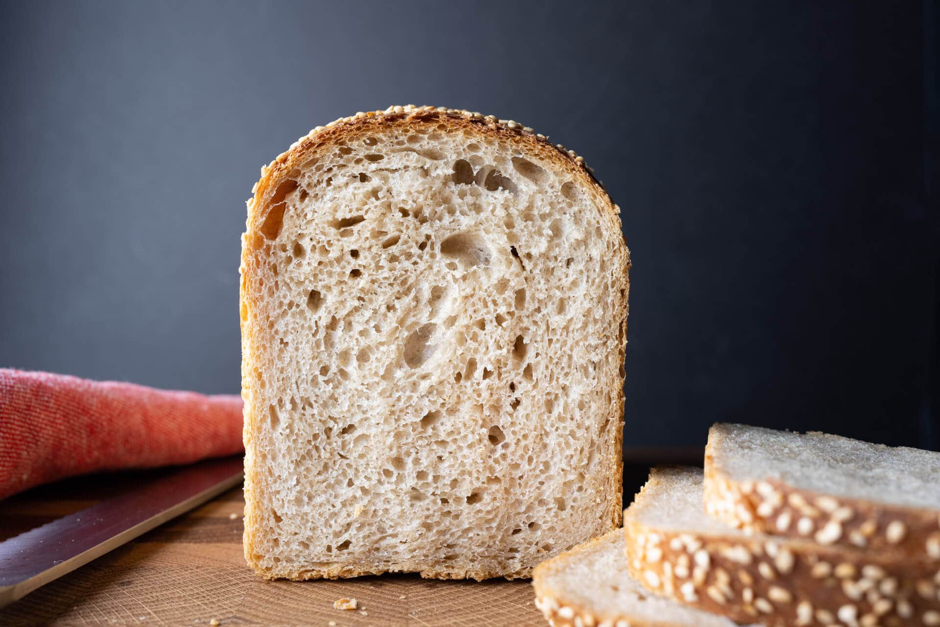 Sourdough Sandwich Bread With Pre-Cooked Flour crumb