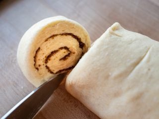 Cut sourdough cardamom roll