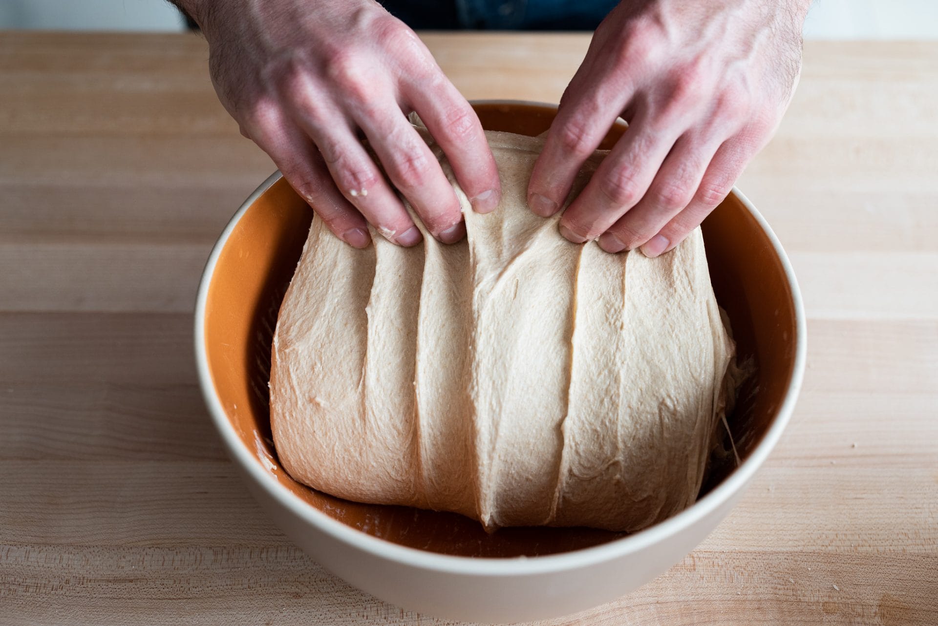 How to stretch and fold sourdough: a strong set