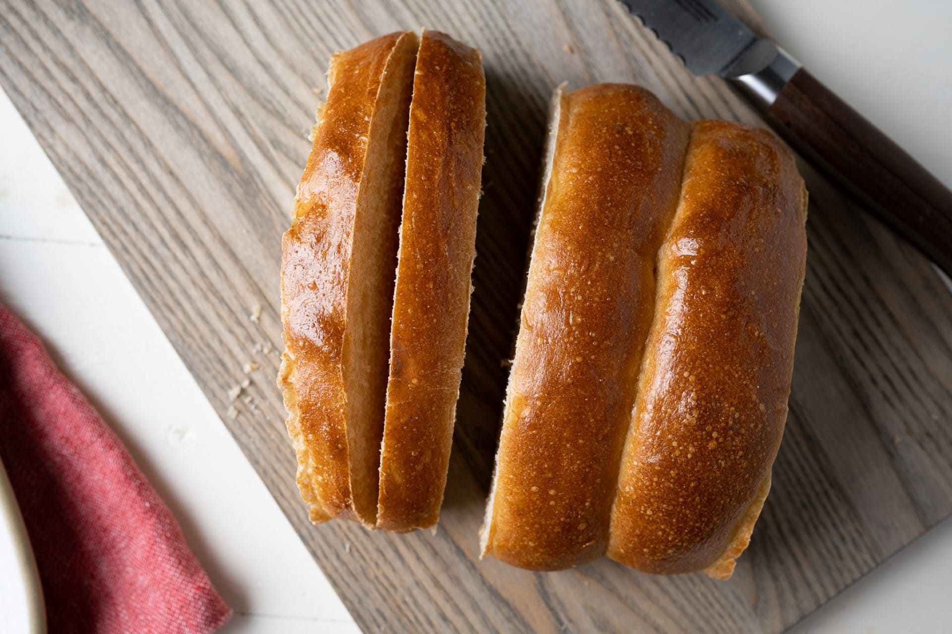Homemade New England style hot dog buns