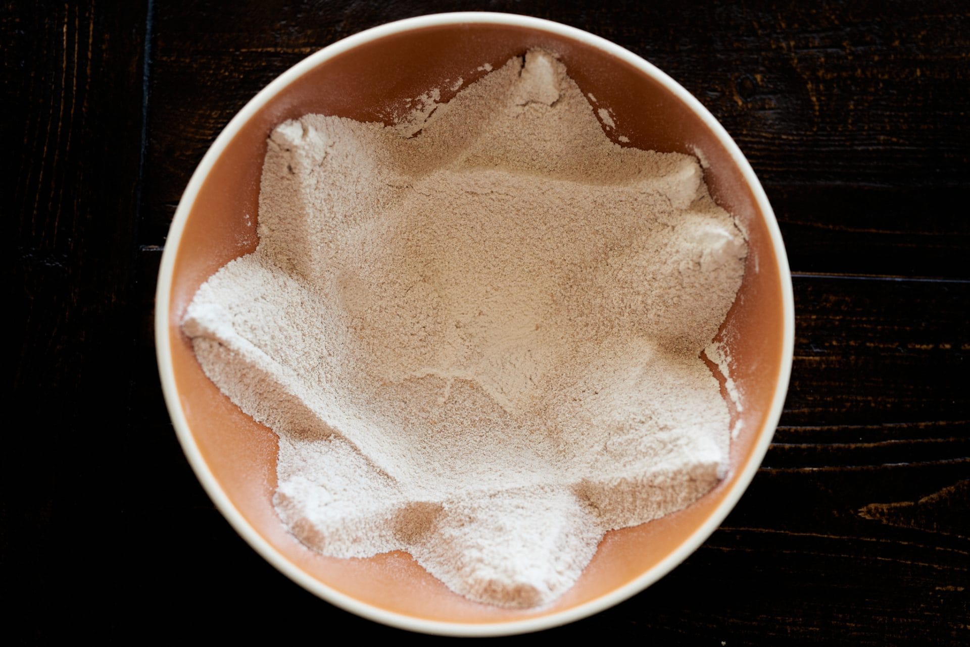 Freshly milled flour in a bowl