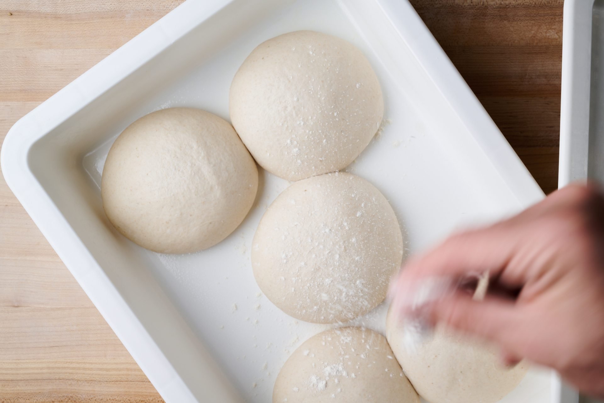 Fully proofed calzone dough