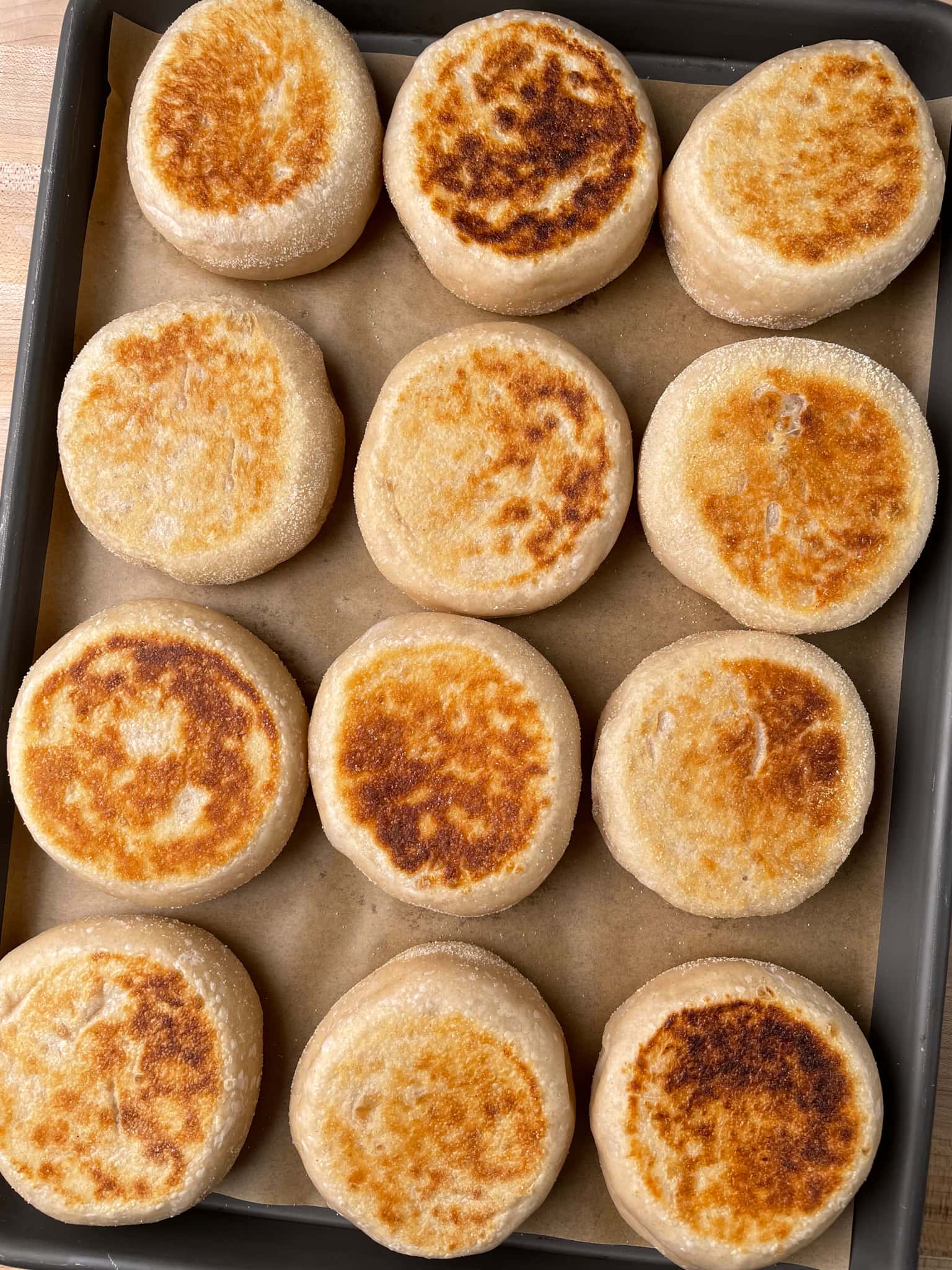 Sourdough English muffins from The Perfect Loaf Cookbook