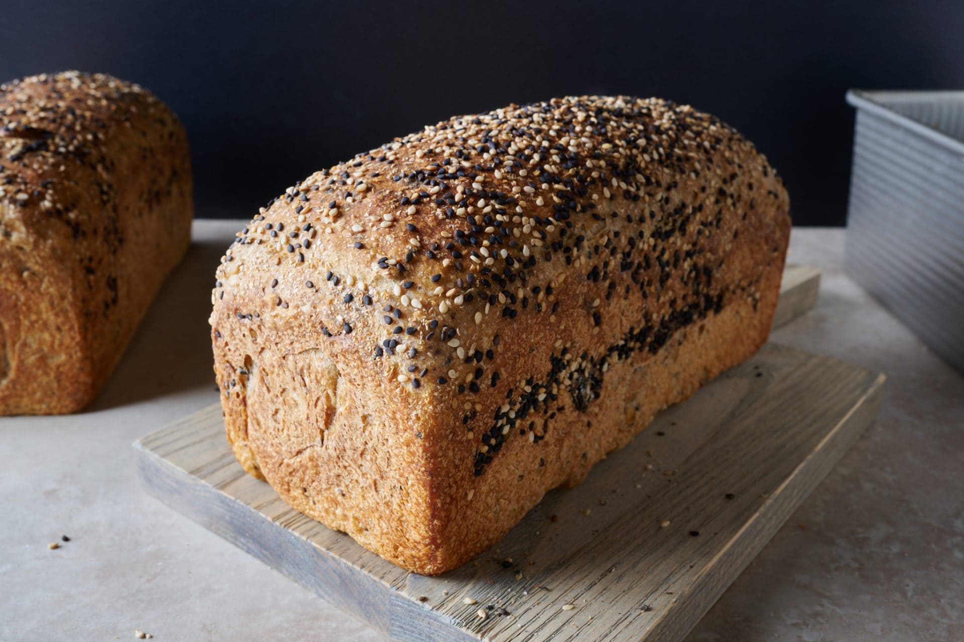 High-fiber seeded sourdough bread crust