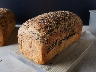 High-fiber seeded sourdough bread crust