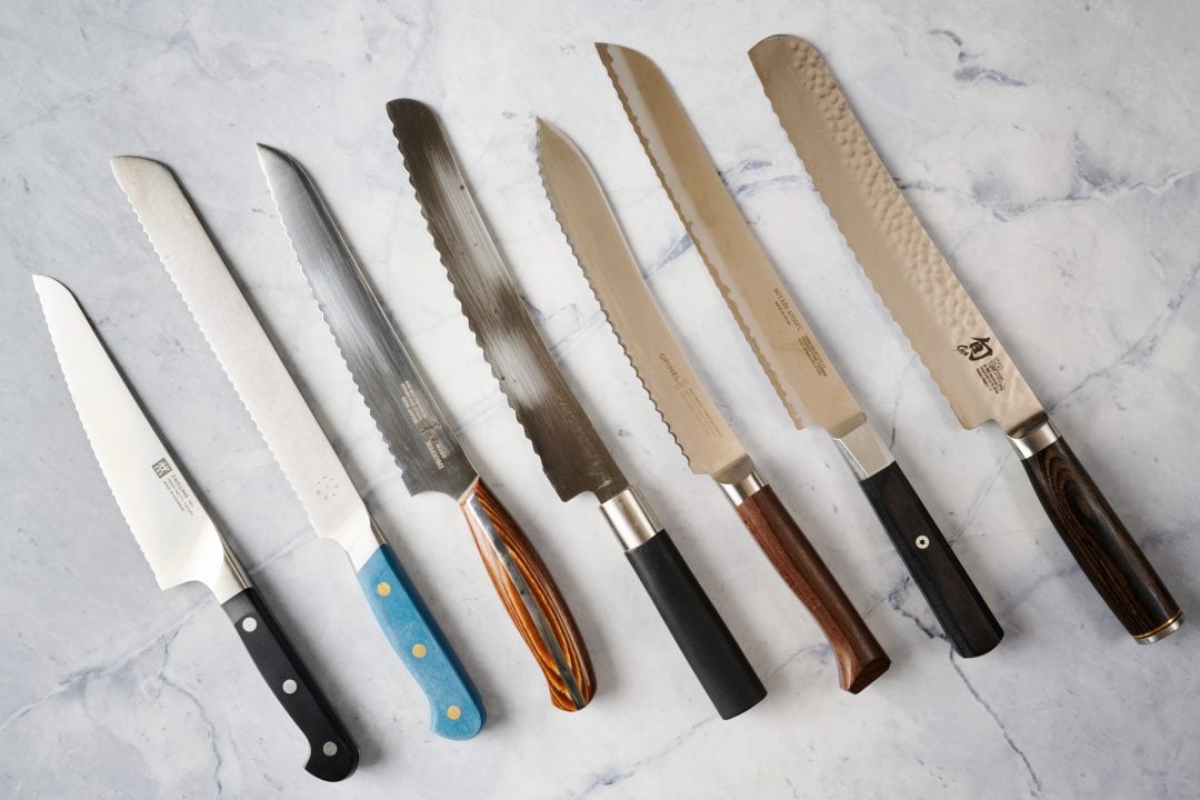 My collection of bread knives for sourdough bread
