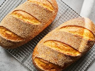 Pane Siciliano (Sicilian semolina and sesame bread)