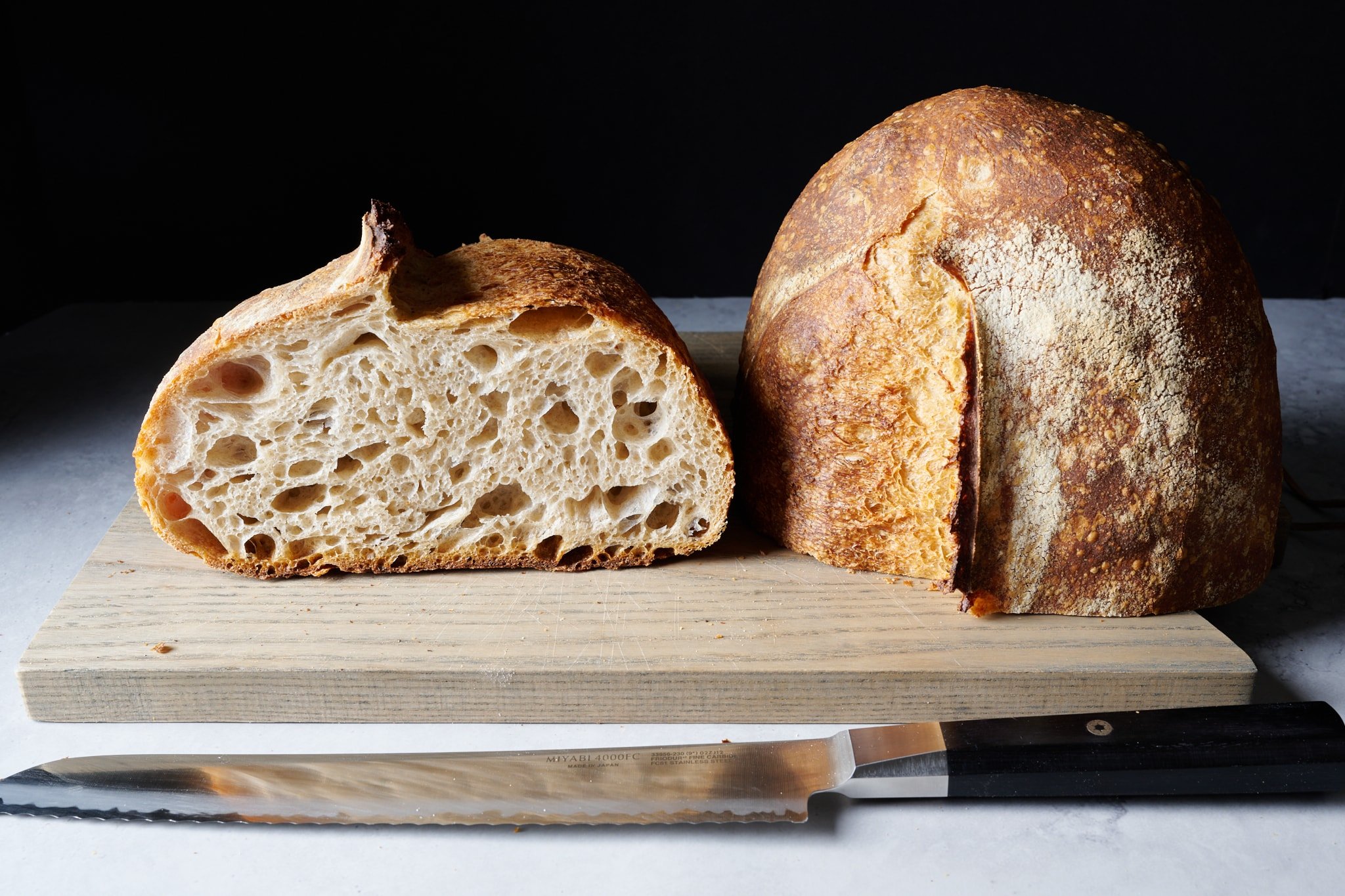 Bread made from a sourdough starter kept in the Sourdough Home for two days without feedings.