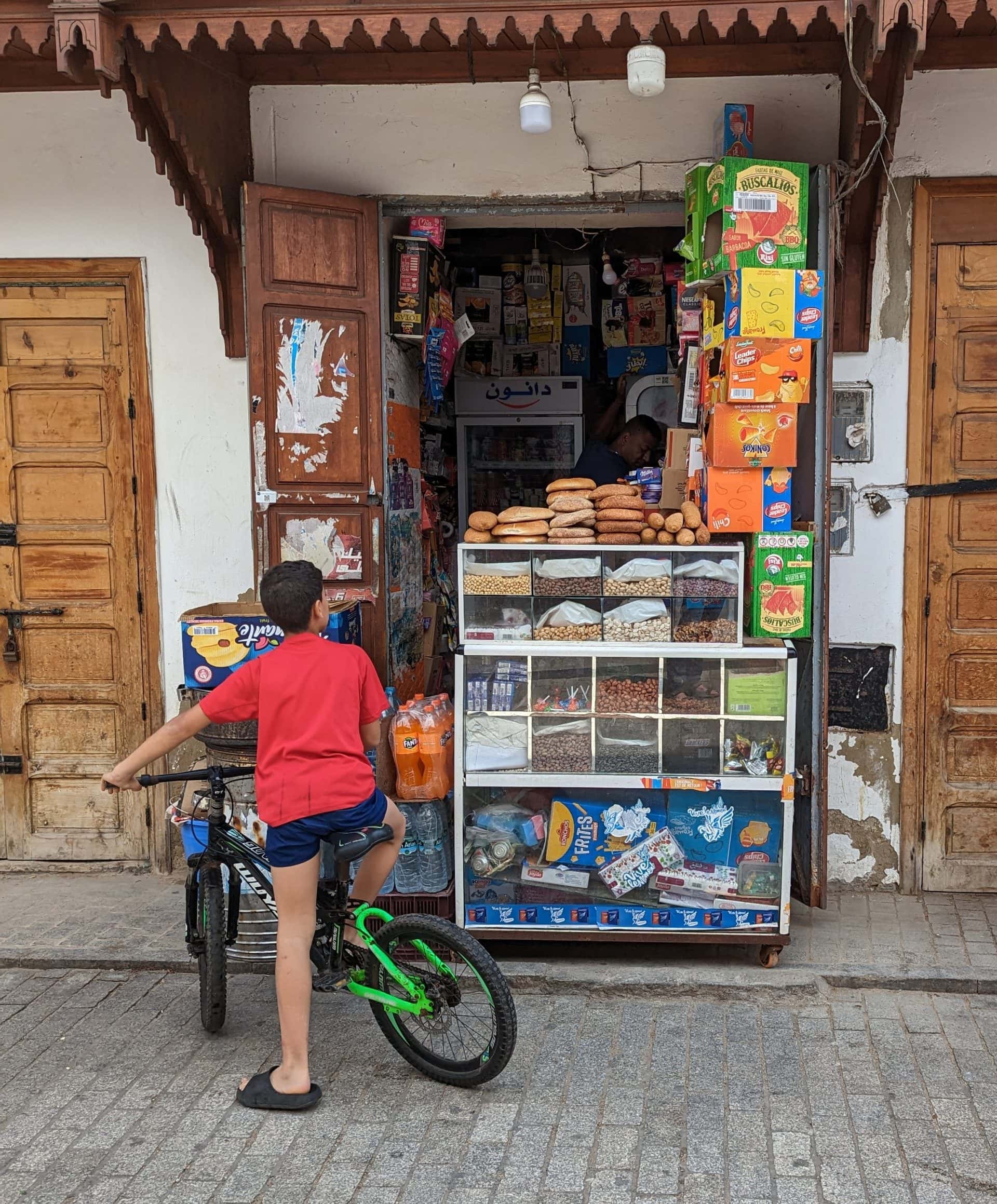 Bread and other essentials for sale.