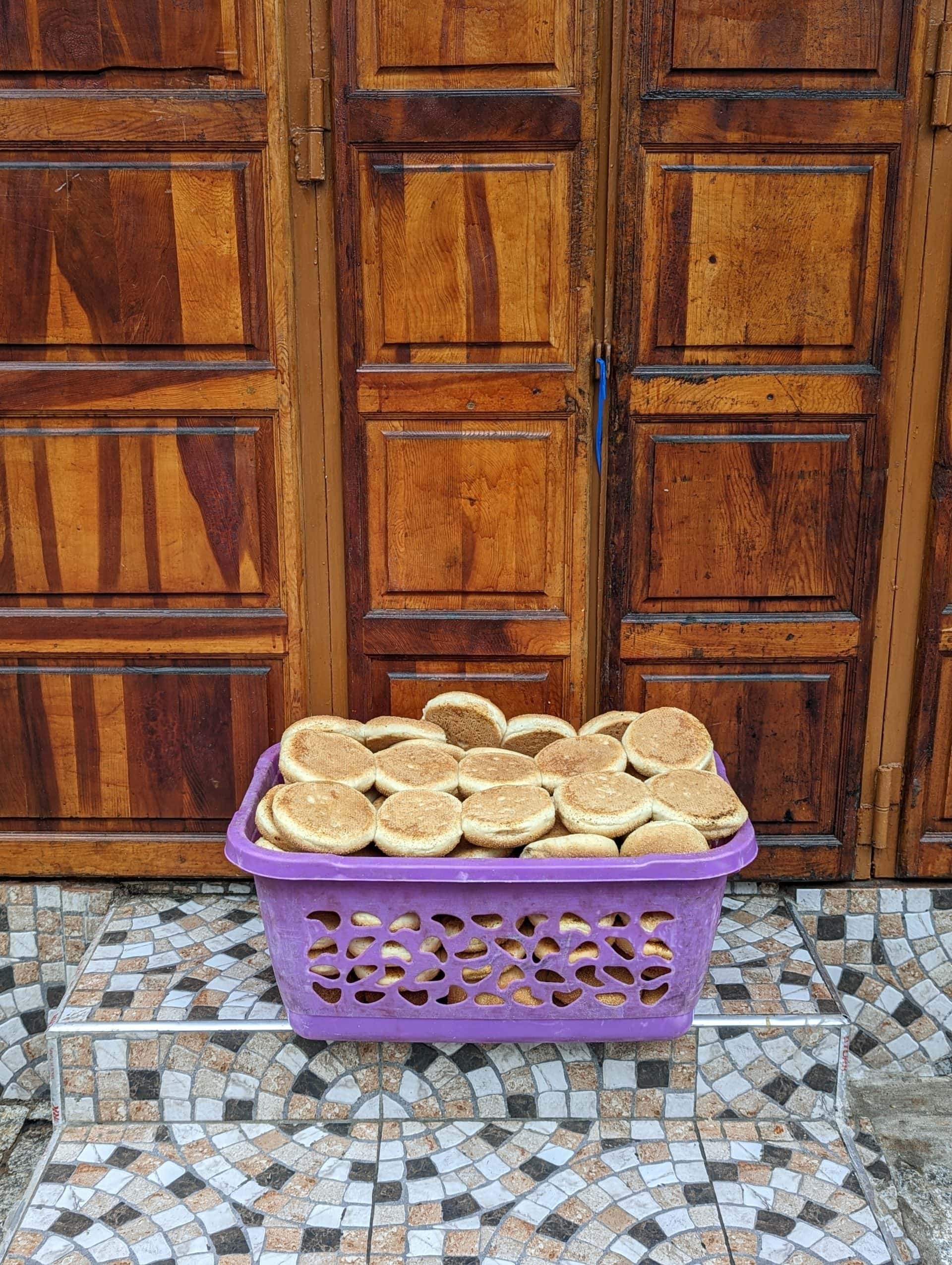 Delivering the breads of Morocco.