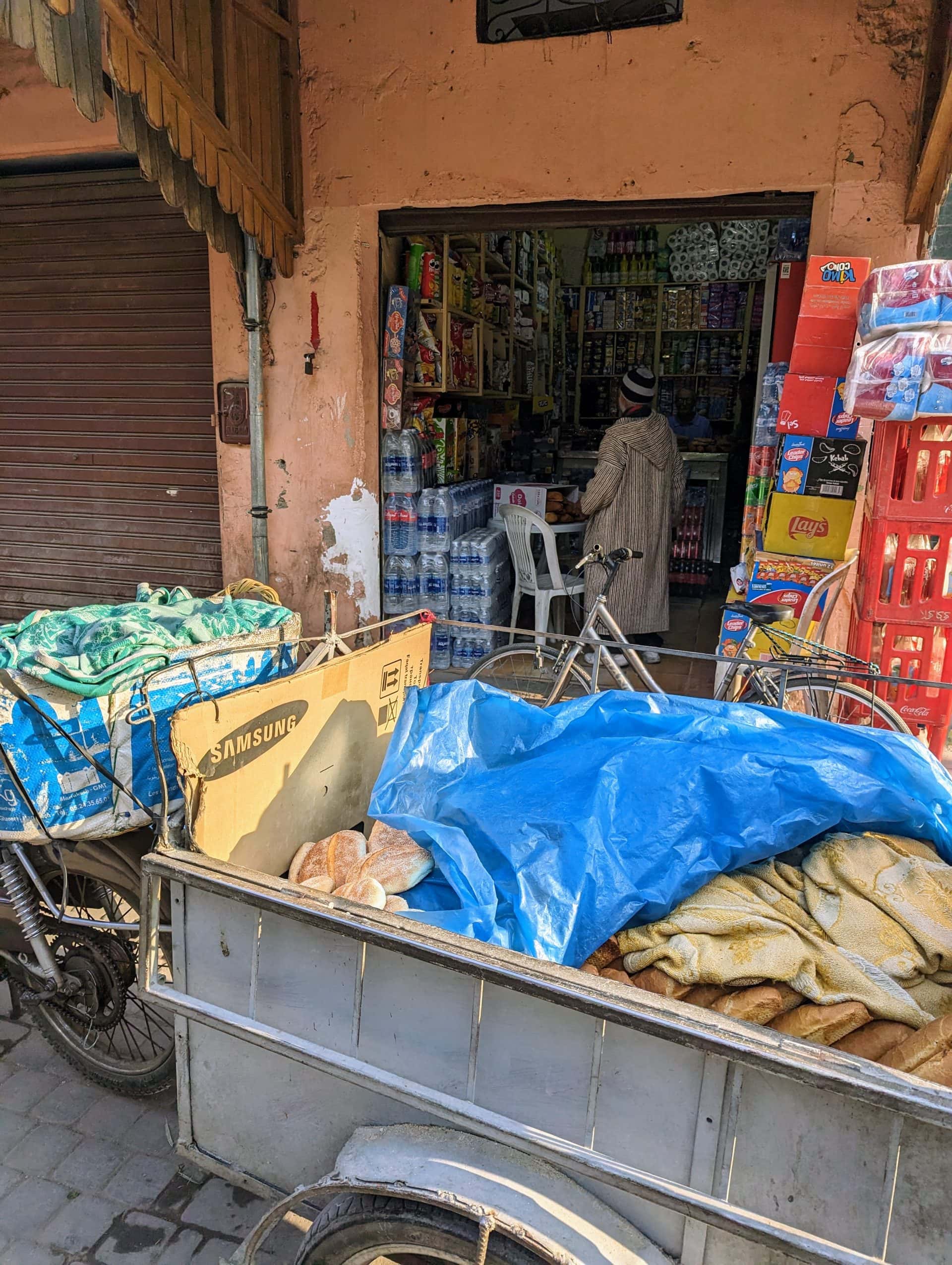 Delivering the breads of Morocco.