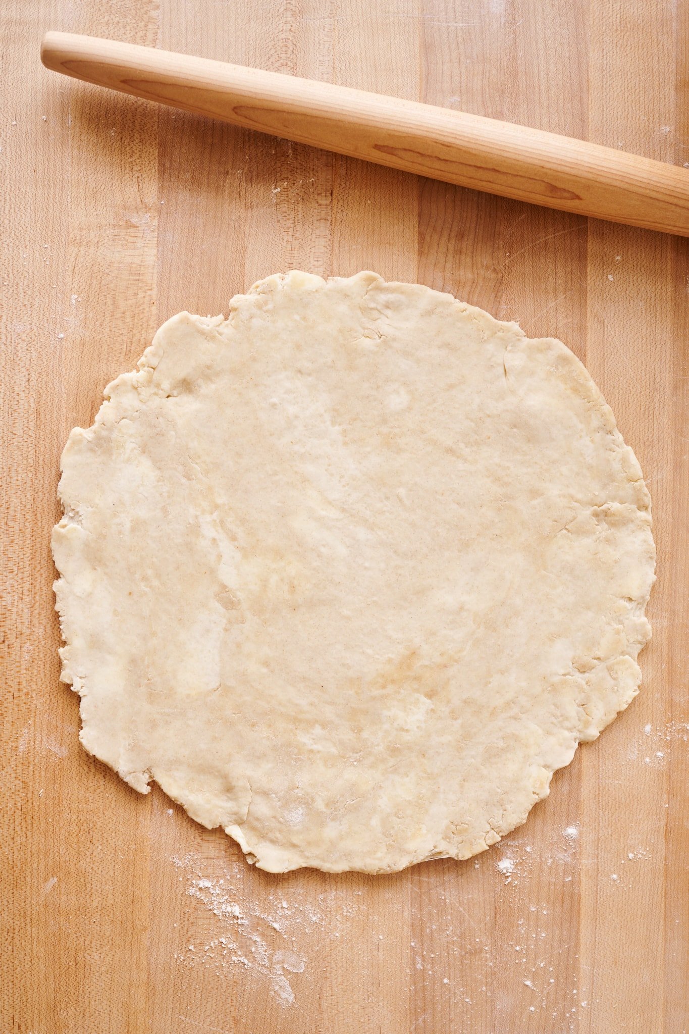 Rolling out sourdough pie crust