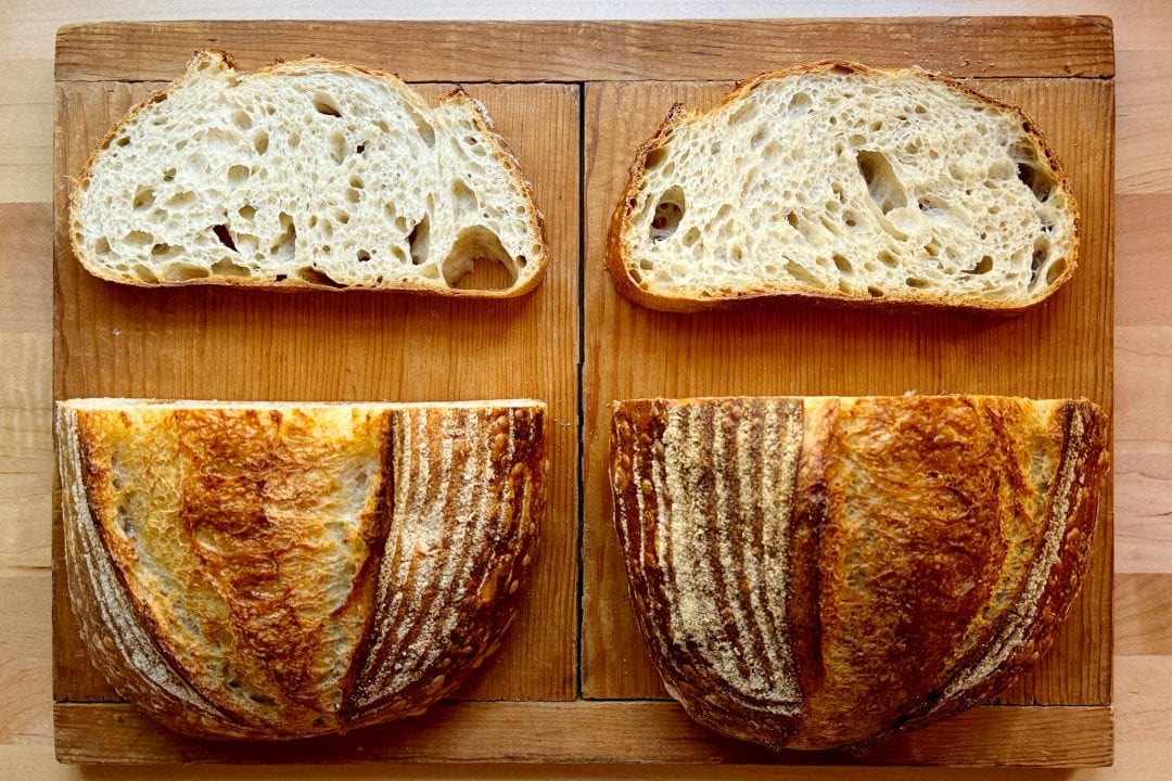100% sourdough bread and hybrid bread.