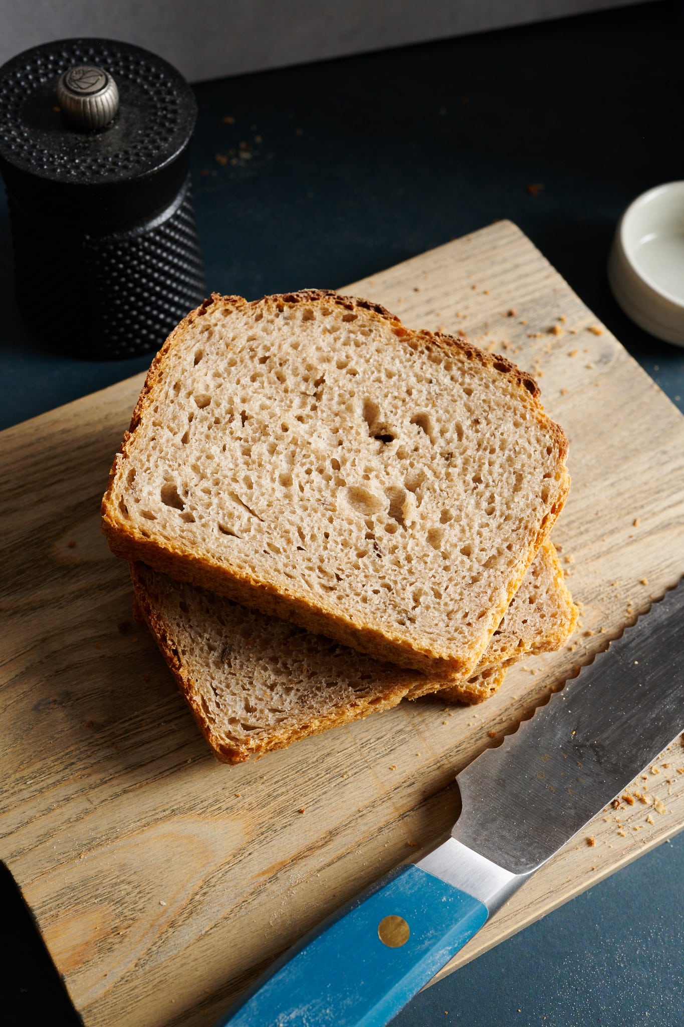 Light deli rye crumb.