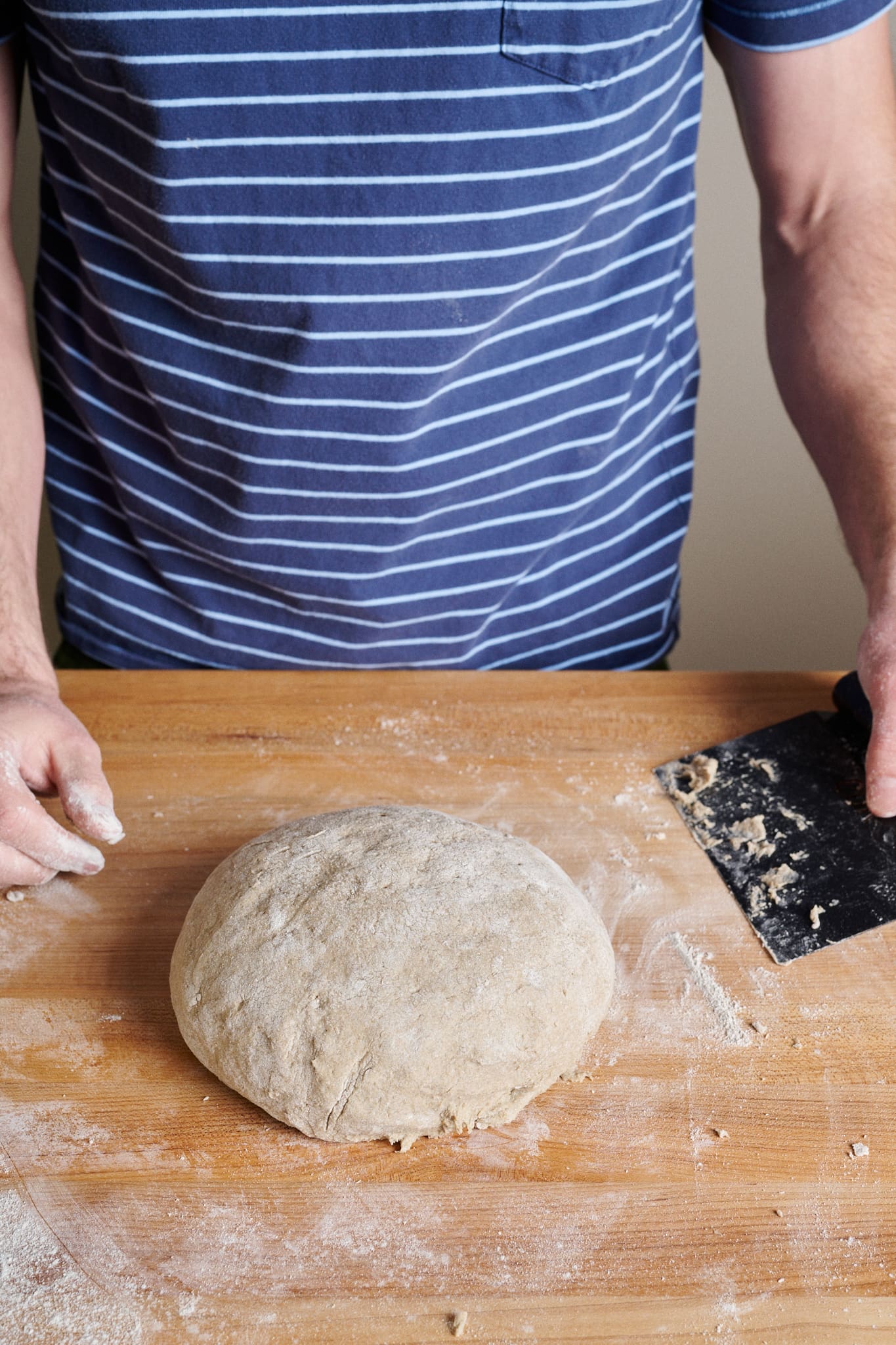 Shaped sourdough rye bread.