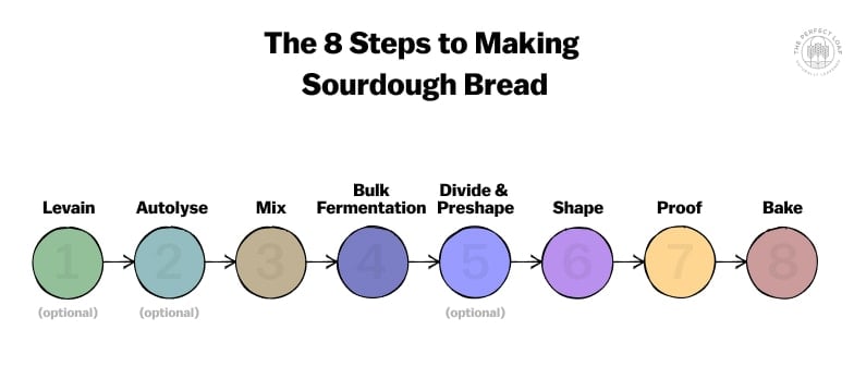 The eight steps to making (great) sourdough bread.