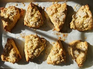 Sourdough starter discard scones baked