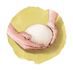 Illustration showing final dough shaping.