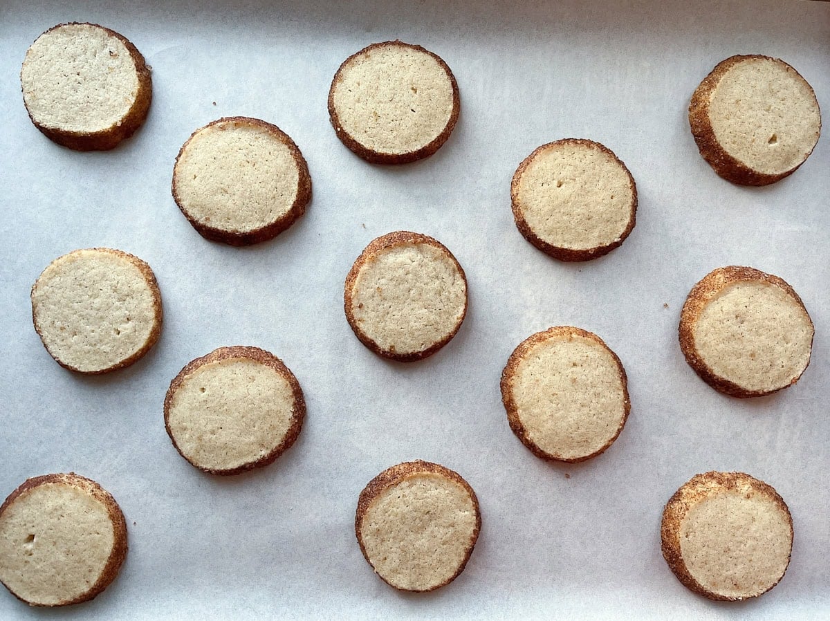 Sourdough discard cinnamon toast cookies just baked.
