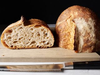 A sour loaf of sourdough bread